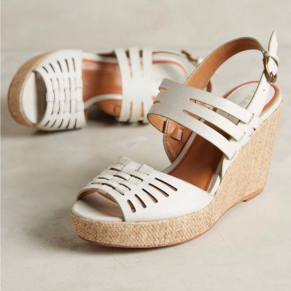 Trask 'Willow' Leather Platform Wedge Sandal